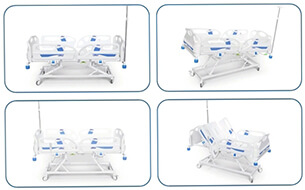 Electric bed with 5 joints and 4 motors